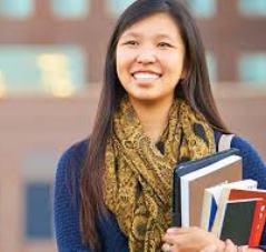 student with books