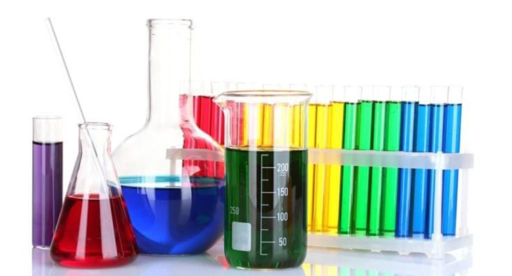 test tubes with colorful liquids